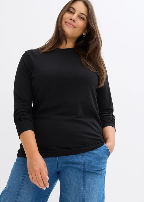 Maglia a maniche lunghe con puro cotone biologico (pacco da 2), bonprix