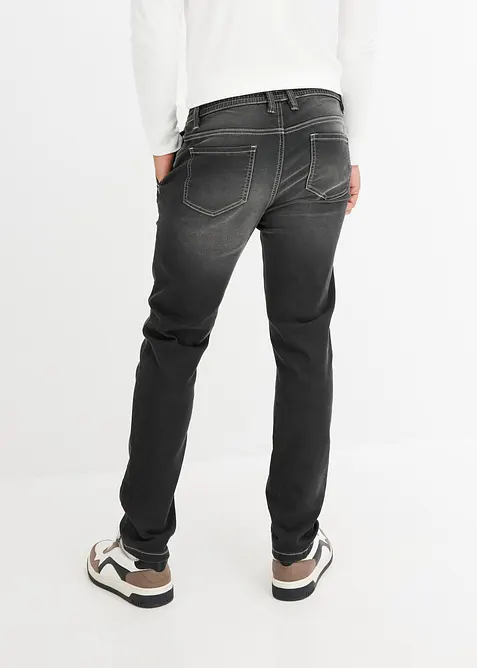 Jogger di jeans con cinta comoda regular fit, tapered, bonprix