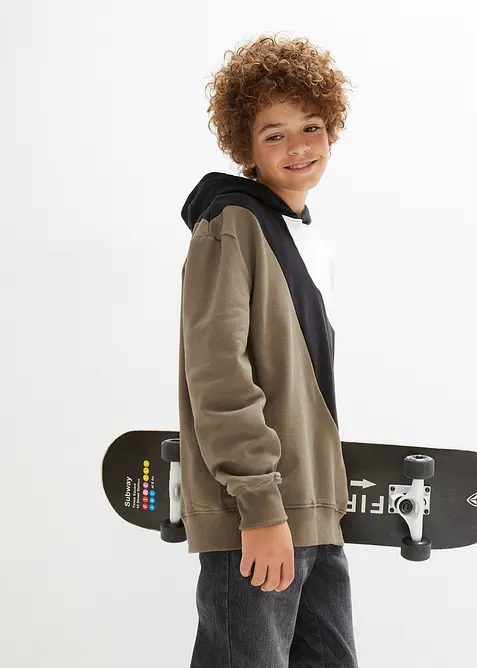 Felpa con cappuccio in puro cotone, bonprix