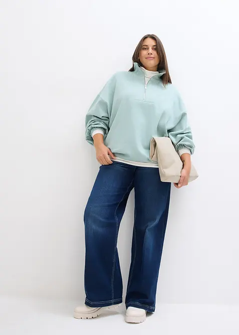 Felpa oversize in cotone biologico, bonprix