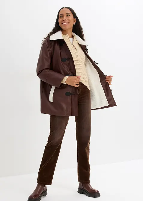 Pantaloni di velluto a coste elasticizzati, straight, bonprix