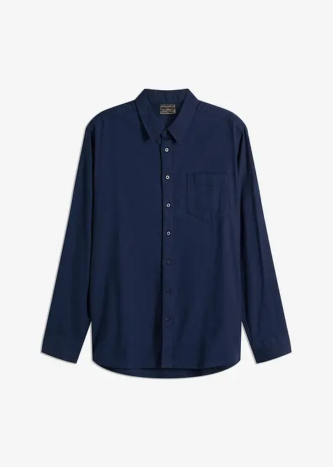 Camicia a maniche lunghe in flanella di puro cotone, bonprix