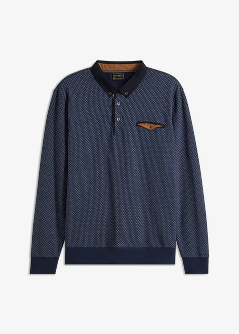 Felpa con colletto a polo in cotone biologico, bonprix