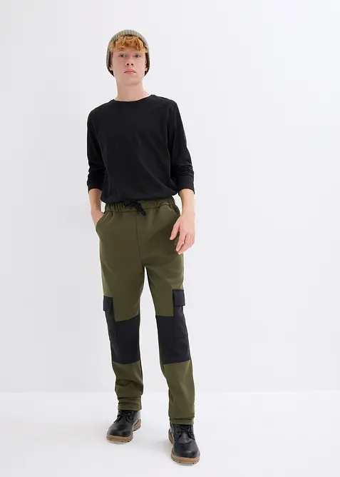 Pantaloni cargo in softshell, regolabili in vita, bonprix