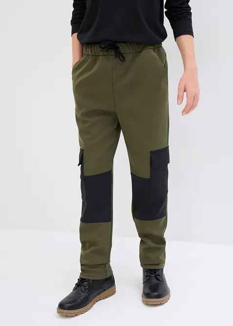 Pantaloni cargo in softshell, regolabili in vita, bonprix