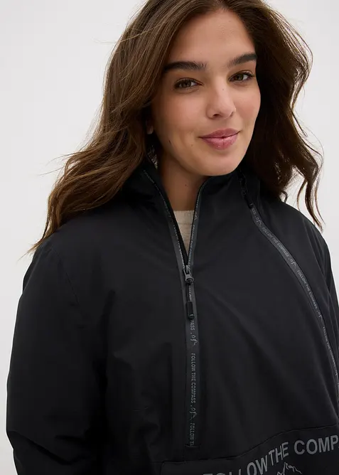 Giacca tecnica impermeabile da infilare con fodera in pile, bonprix