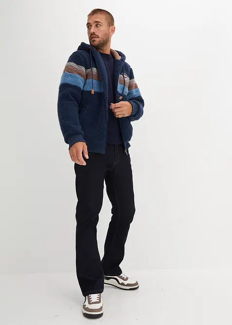 Giacca in pile teddy con cappuccio, bonprix