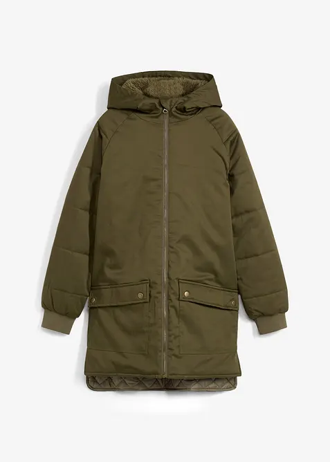 Parka invernale idrorepellente con cappuccio in teddy, bonprix