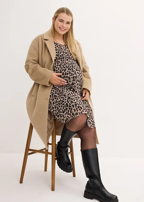 Abito pr&eacute;maman / da allattamento 2 in 1 leopardato, bonprix