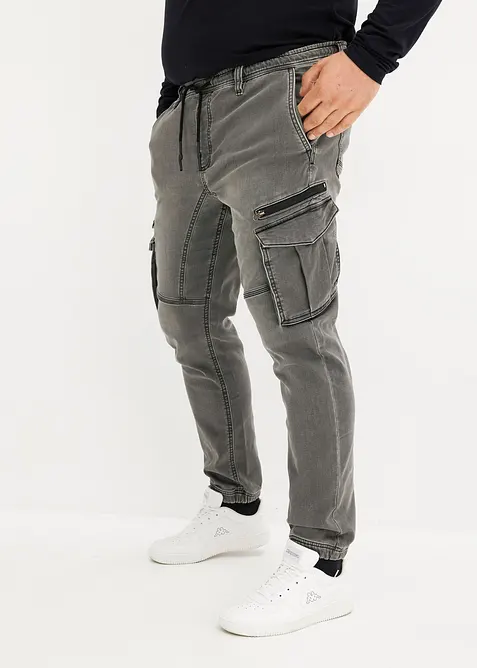 Jeans in tessuto felpato con tasche cargo regular fit, straight, bonprix
