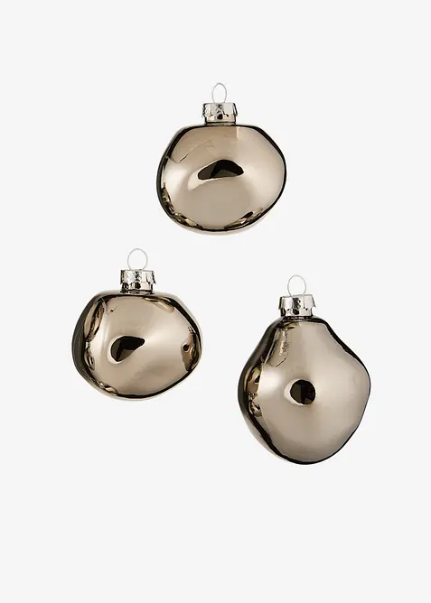 Palline di Natale di forma organica (pacco da 3), bonprix