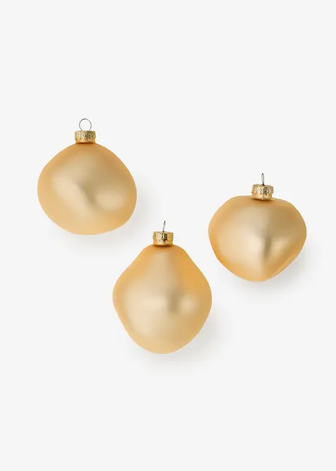 Palline di Natale di forma organica (pacco da 3), bonprix