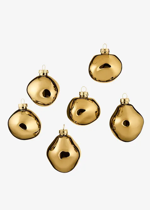Palline di Natale di forma organica (pacco da 6), bonprix