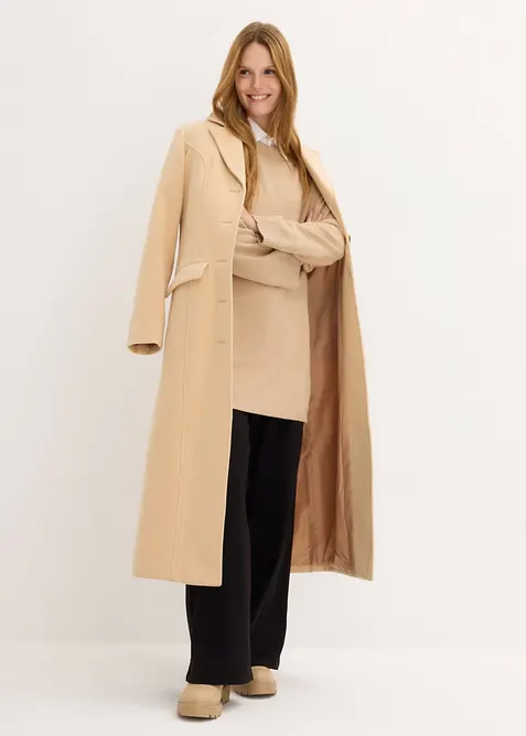 Maglione lungo in filato fine con spacchi laterali in misto viscosa, bonprix