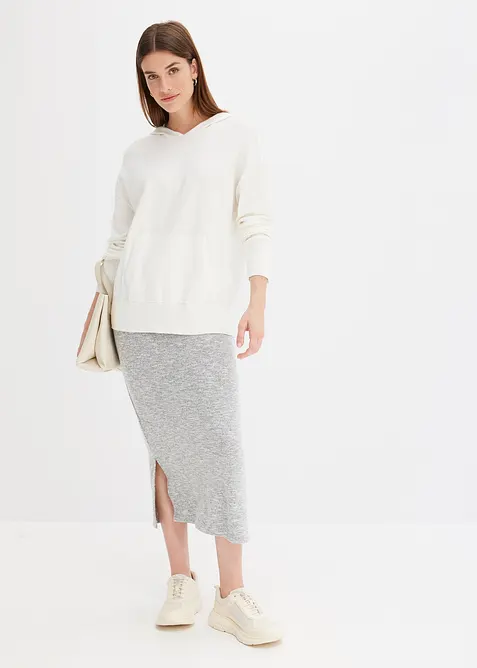 Maglione con cappuccio e tasca a marsupio in misto viscosa, bonprix