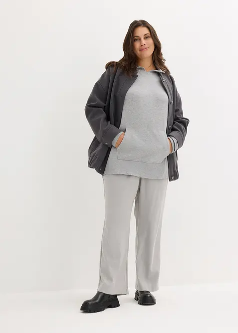 Maglione con cappuccio e tasca a marsupio in misto viscosa, bonprix