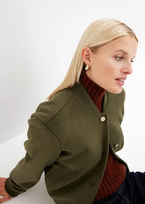 Bomber in simil lana, bonprix