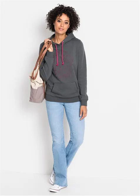 Jeans bootcut elasticizzati confortevoli, vita media, bonprix