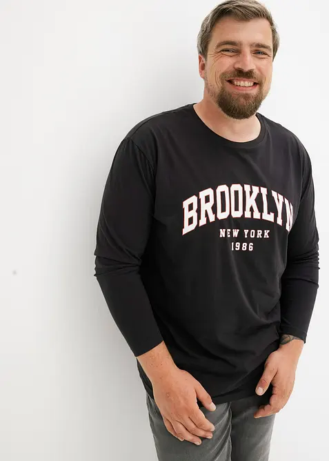 Maglia a maniche lunghe in cotone biologico, loose fit, bonprix