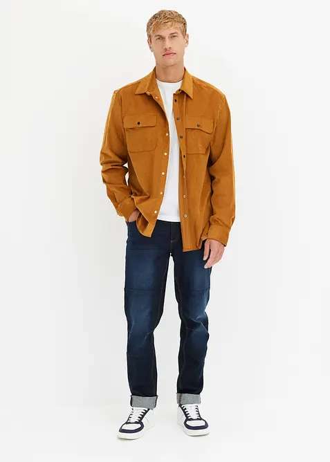 Jeans elasticizzati tapered con taglio comfort, regular fit, bonprix