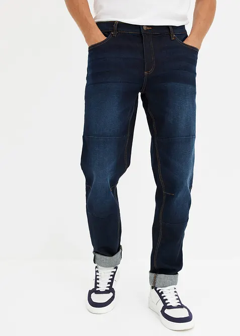 Jeans elasticizzati tapered con taglio comfort, regular fit, bonprix