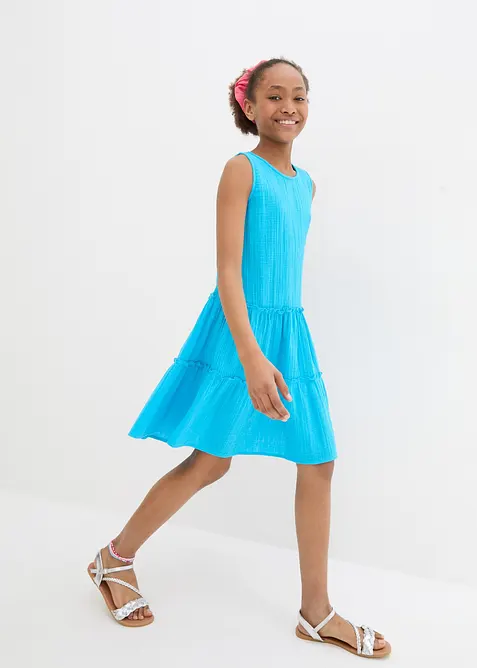 Abito midi in mussola vaporosa, bonprix