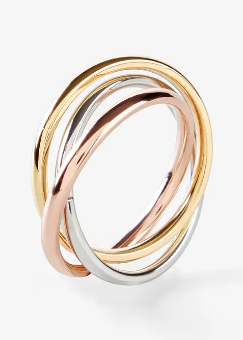 Anello avvolgente tricolore in acciaio inossidabile, bonprix