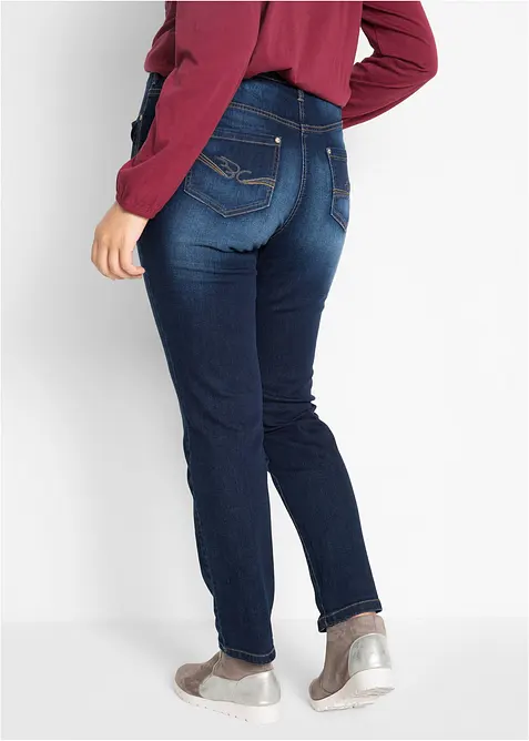 Jeans straight elasticizzati, vita alta, bonprix