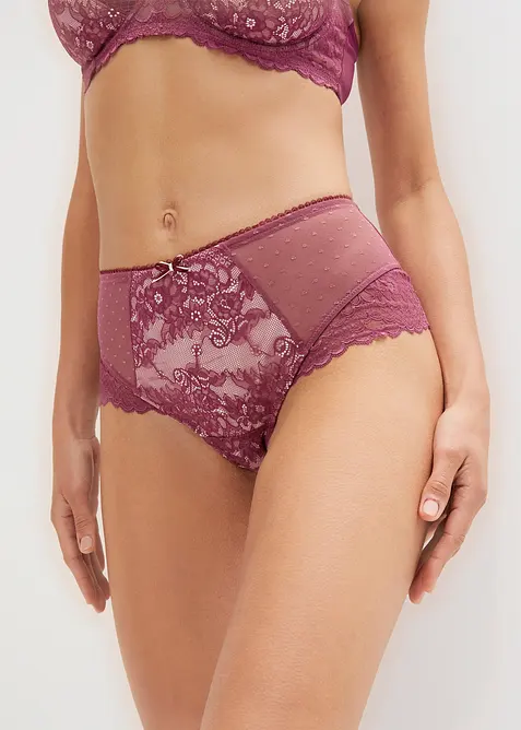 Culotte a vita alta con pizzo delicato, bonprix