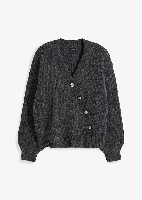 Cardigan in filato grosso di misto lana morbido, bonprix