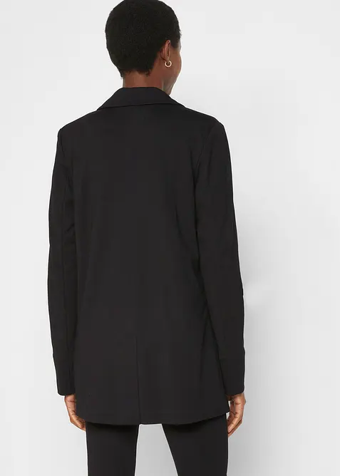 Blazer lungo in Punto di Roma misto viscosa, bonprix