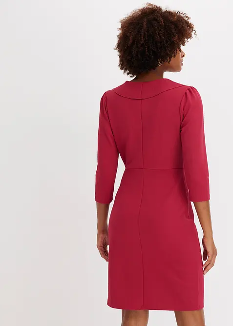 Abito corto in cr&ecirc;pe operato con volant, bonprix