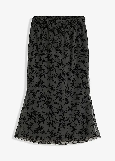 Gonna midi in mesh delicato, bonprix