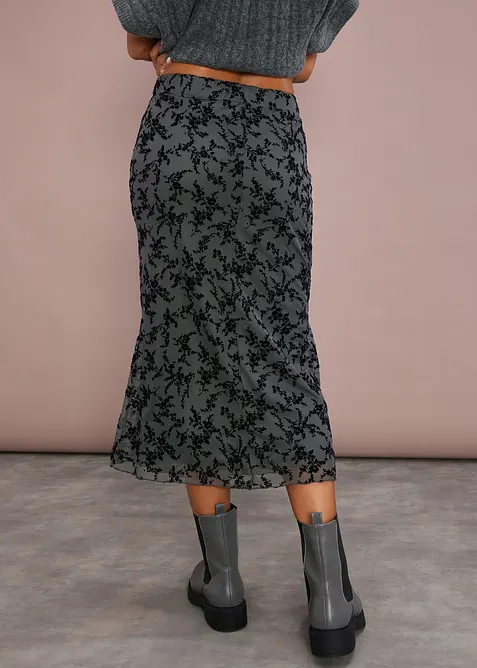 Gonna midi in mesh delicato, bonprix