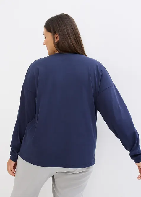 Maglia oversize a maniche lunghe con ricami natalizi, bonprix