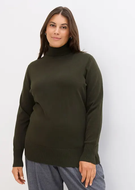 Maglione a collo alto in filato fine, bonprix