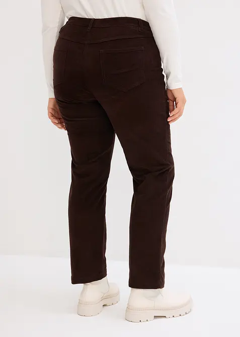 Pantaloni di velluto a coste elasticizzati, straight, bonprix