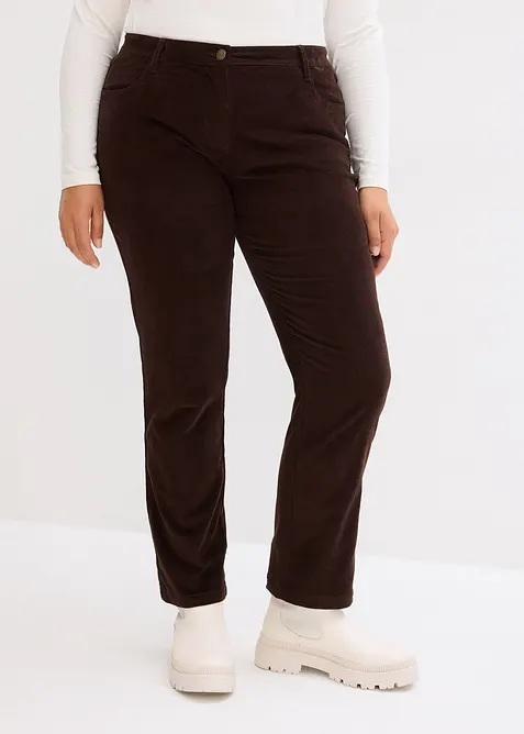 Pantaloni di velluto a coste elasticizzati, straight, bonprix