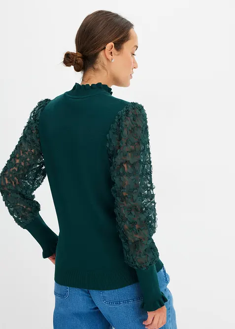 Maglione a collo alto in misto viscosa morbido, bonprix