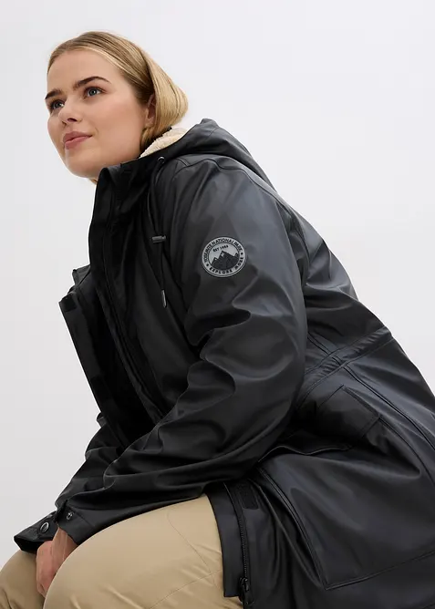 Giacca impermeabile con fodera effetto peluche, bonprix