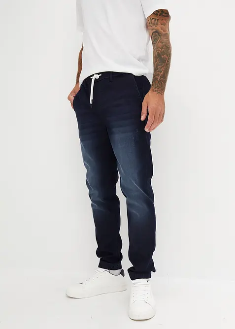 Jeans in tessuto felpato con elastico in vita regular fit, straight, bonprix