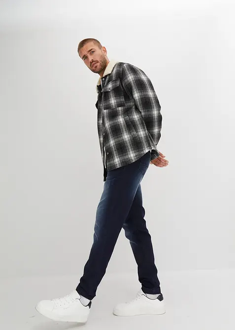 Jeans in tessuto felpato con elastico in vita regular fit, straight, bonprix