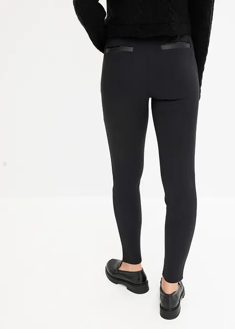 Leggings in jersey consistente con dettagli in similpelle, bonprix