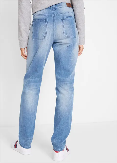 Jeans boyfriend elasticizzati e confortevoli, vita media, bonprix