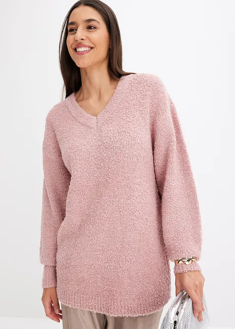 Maglione in filato grosso con scollatura a V, bonprix