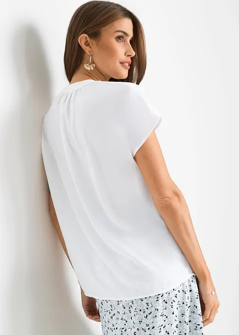 Camicetta a maniche corte con abbottonatura nascosta, bonprix