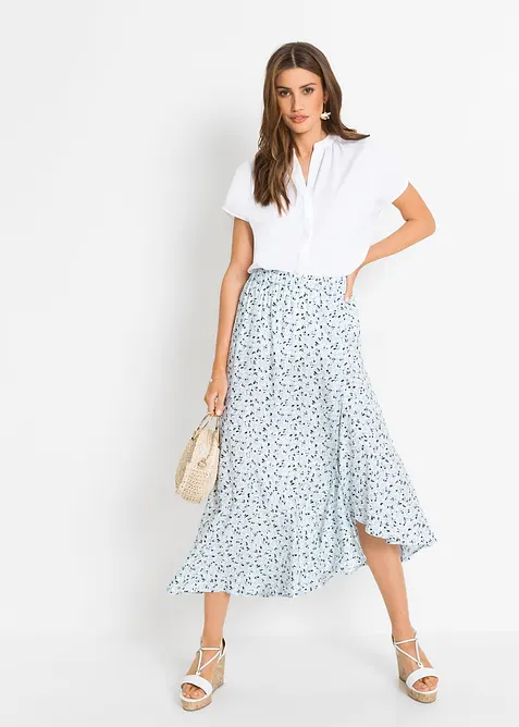 Camicetta a maniche corte con abbottonatura nascosta, bonprix