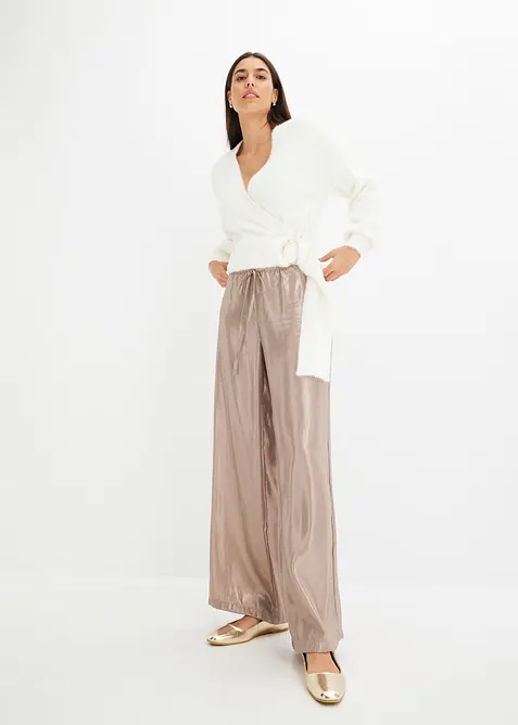 Maglione incrociato con accessorio, bonprix