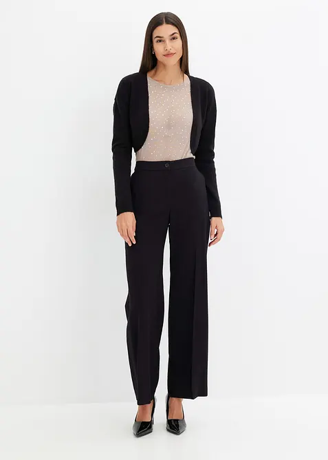 Maglia a maniche lunghe in mesh glitterato, bonprix