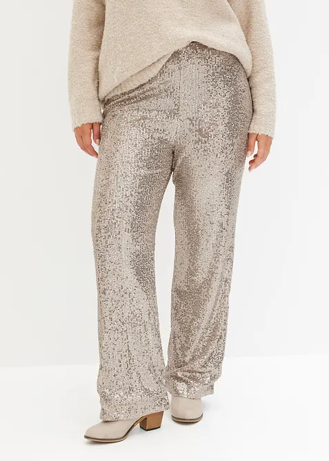 Pantaloni di jersey con paillettes, bonprix